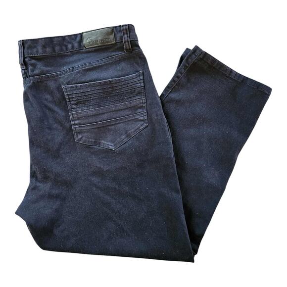 FRIED DENIM Jeans Men's 42X30 Navy Straight Leg Stretch Pants - Picture 1 of 6